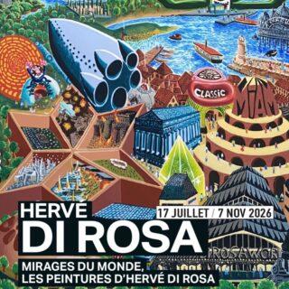 @hervedirosa @lamalmaisoncannes
MIRAGES DU MONDE, LES PEINTURES D’HERVÉ DI ROSA
Exposition du 17 juillet au 8 novembre 2026

Avec le soutien de @galerietemplon 

Conçue comme un parcours en trois chapitres, « Mirages du monde, les peintures d’Hervé Di Rosa » retrace plus de quarante années de création, depuis l’effervescence des années 1980, moment où Hervé Di Rosa développe un language plastique immédiatement reconnaissable, jusqu’aux œuvres les plus récentes, en passant par les cycles issus de ses voyages à travers le monde.

Conceived as a journey in three chapters, “Mirages du monde, les peintures d’Hervé Di Rosa” traces more than forty years of artistic creation, from the effervescence of the 1980s, when Hervé Di Rosa developed an immediately recognizable visual language, to his most recent works, including the series inspired by his travels around the world.

La Malmaison 
47 boulevard de la Croisette, Cannes France
Vernissage le jeudi 16 juillet à 18h.
Opening on thursday july 16th at 6pm